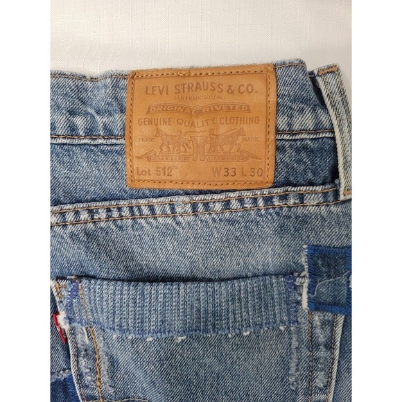 LEVIS 512 SLIM TAPER FIT Patches 5- Pocket Zip Fly  Men's JEANS Size W 33   L30 - Picture 5 of 16